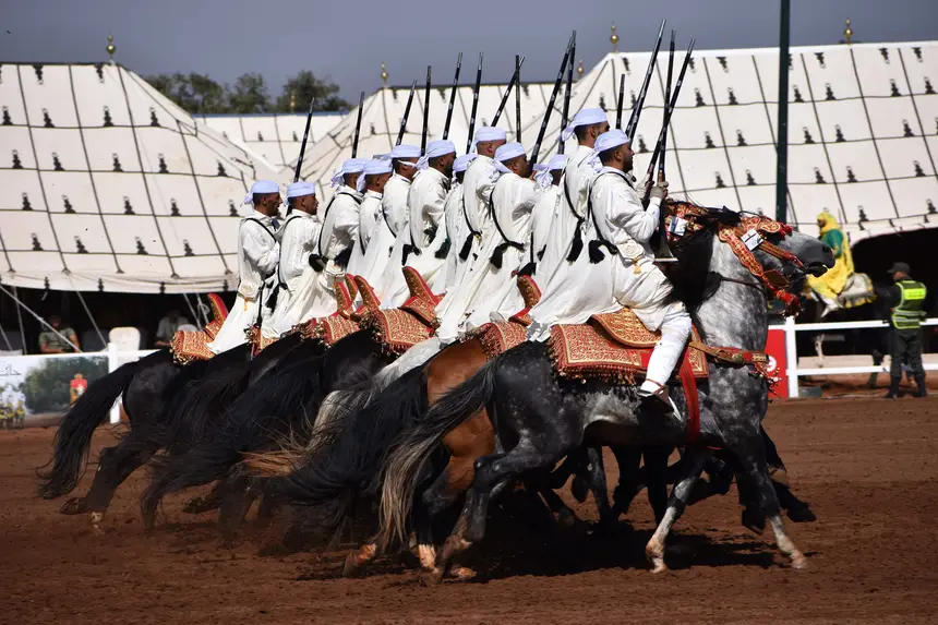 Tbourida fantasia print — Muskets (BWK-003), photograph by Saida